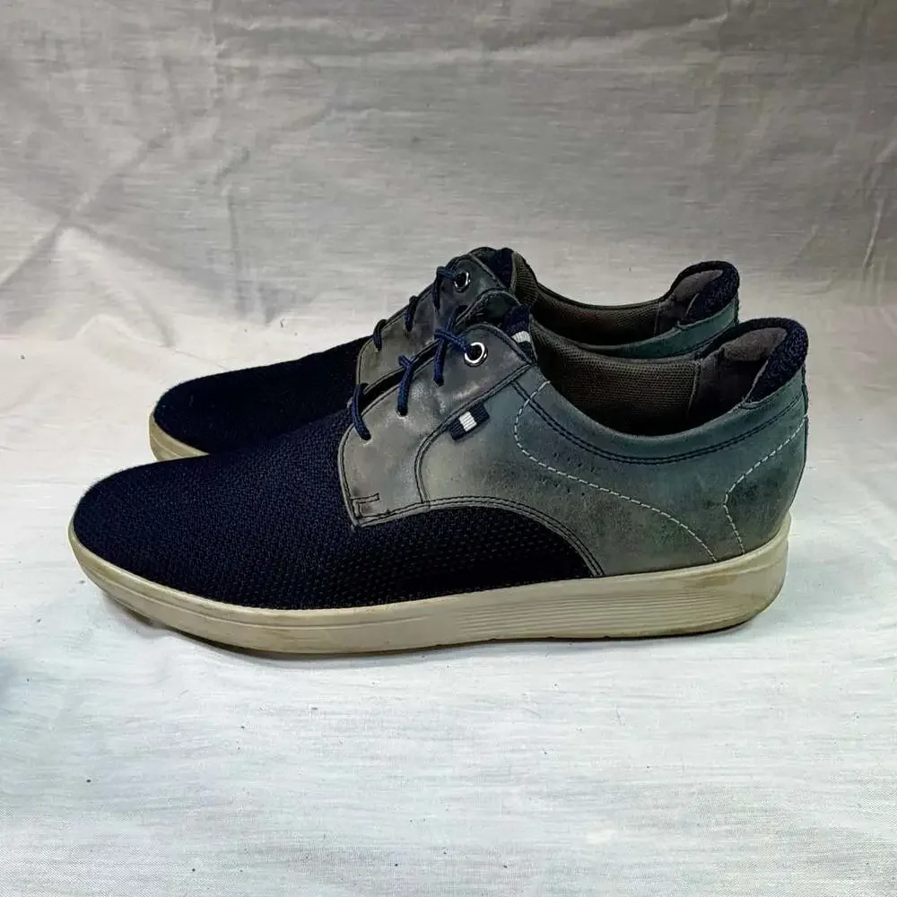 Rockport Zaden Plain Toe Men's Navy Blue Knit and Leather Oxfords Shoes Size 9